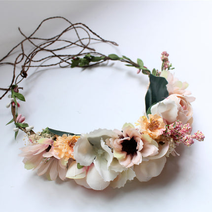 Peekaboo Studio Seaside Flower Girl Wreath - Floral Design & Adjustabl