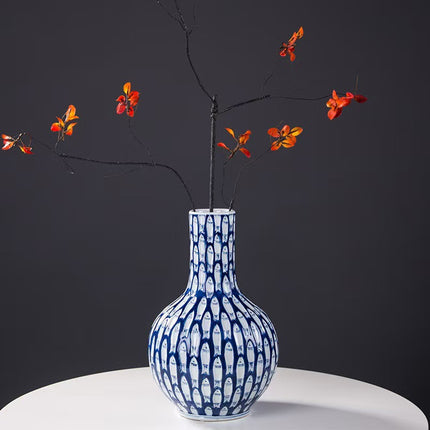Jingdezhen Ceramic Vase Qin Hua Fish Vase In Zen Style