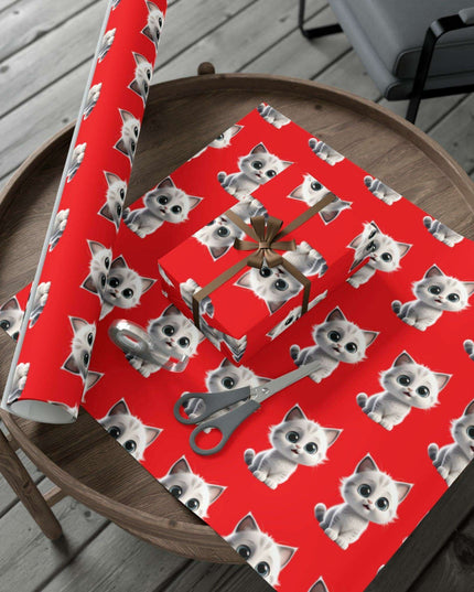 Customized Cat-Inspired Eco-Conscious Gift Wrapping Paper Set in Three Sizes