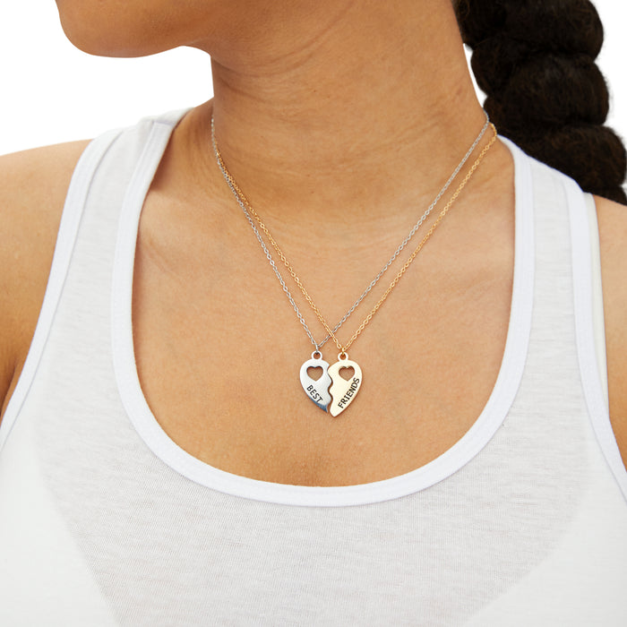 Elegant 18K Gold-Plated Best Friend Necklace Duo
