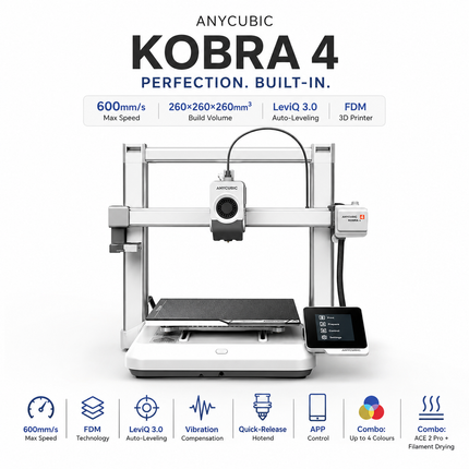 3D Printer — 600mm/s, FDM, Up to 4-Colour Printing