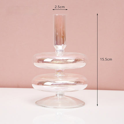 Colorful Glass Candle Holder For Living Room Table Decoration Gift