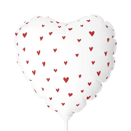 Elegant Valentine's Day Red Heart Mylar Balloon Set - 11" Round & Heart-Shaped Matte Elegance