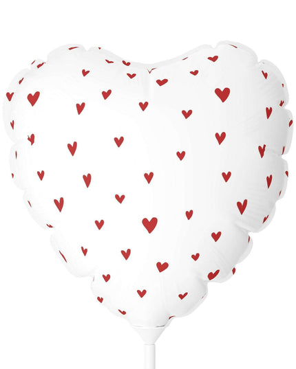 Elegant Valentine's Day Red Heart Mylar Balloon Set - 11" Round & Heart-Shaped Matte Elegance