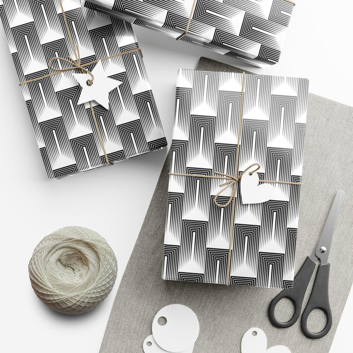 Sophisticated Eco-Friendly Black and White Custom Gift Wrap Paper - Handcrafted in the USA