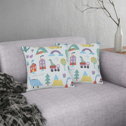 Colorful Nordic Floral Kids' Outdoor Waterproof Cushion Collection - Fun Zippered Pillows for Playtime Excitement