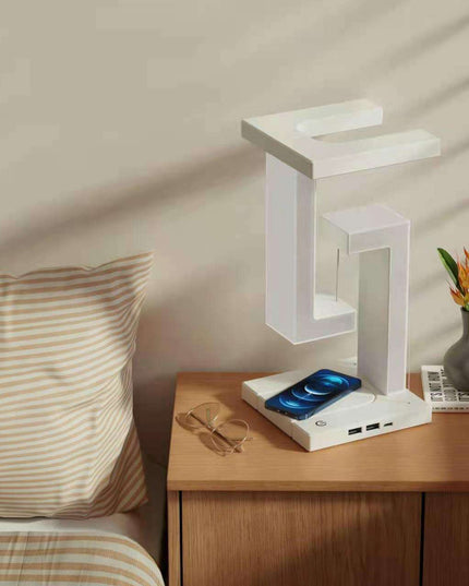 Creative Smartphone Wireless Charging Suspension Table Lamp Balance Lamp Floating For Home Bedroom