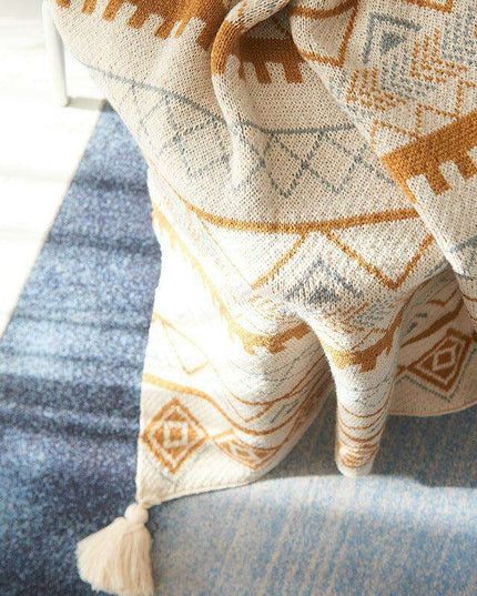 Cozy Nordic Luxe Acrylic Knit Blanket | Elegant Winter Home Decor & Sofa Throw