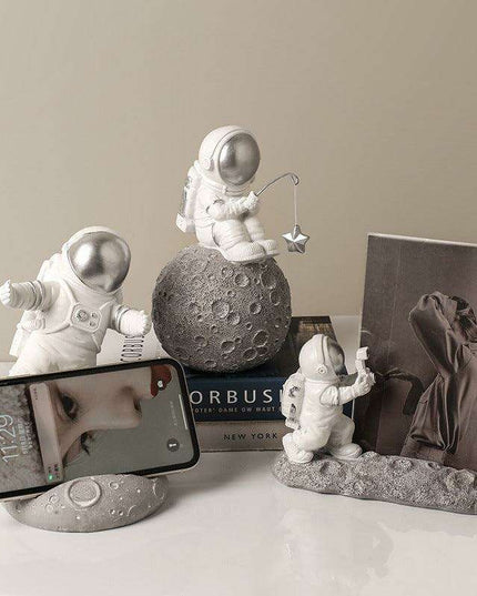 Whimsical Nordic Astronaut Resin Figurine - Unique Space-Themed Home Accent & Gift Idea