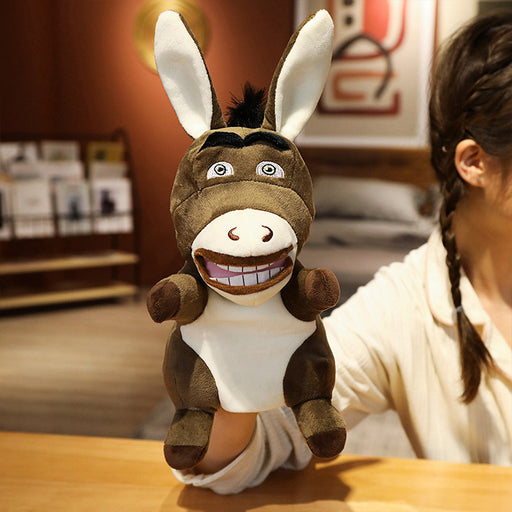 Interactive Animal Hand Puppet Set - Panda, Rabbit, Donkey, Lamb - 25cm Height
