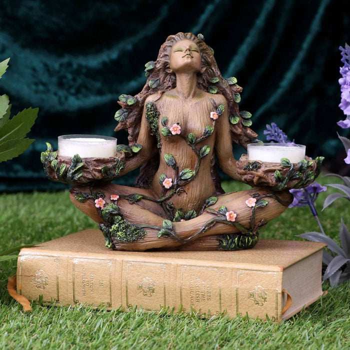 Enchanting Forest Spirit Candle Holder | Handcrafted Resin Artwork
