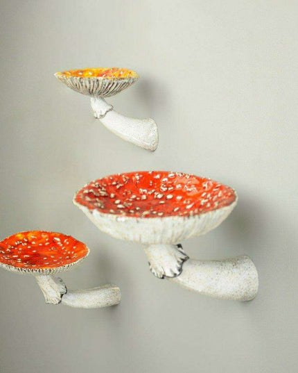 Whimsical Cloud Mushroom Hanging Shelf - Charming Resin Decor Accent