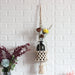 Rustic Beige Hand-Woven Iron Ring Cotton Plant Hanger