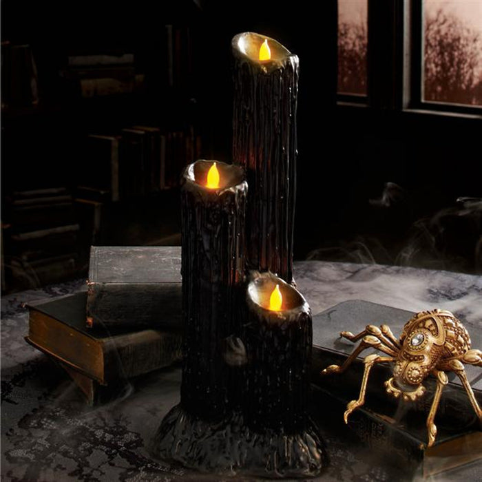 Ethereal Gothic Three-Candle Cluster Holder - Halloween Decor Piece