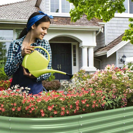 9FT Elevated Galvanized Garden Bed for Herbs and Vegetables - Très Elite