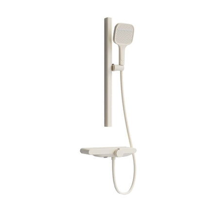 AliKopy Vintage White Shower Set, Adjustable Riser Rail, Dual Function