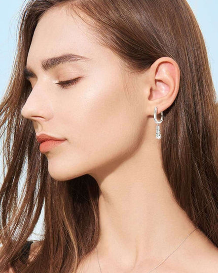 Gorgeous 1.8 Carat Moissanite Silver Dangle Earrings for Elegant Style