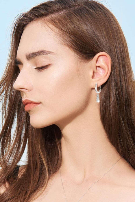 Luxe Certified Moissanite 1.8 Carat Silver Drop Earrings