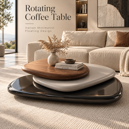 Rotating Coffee Table - Italian Minimalist Floating Design