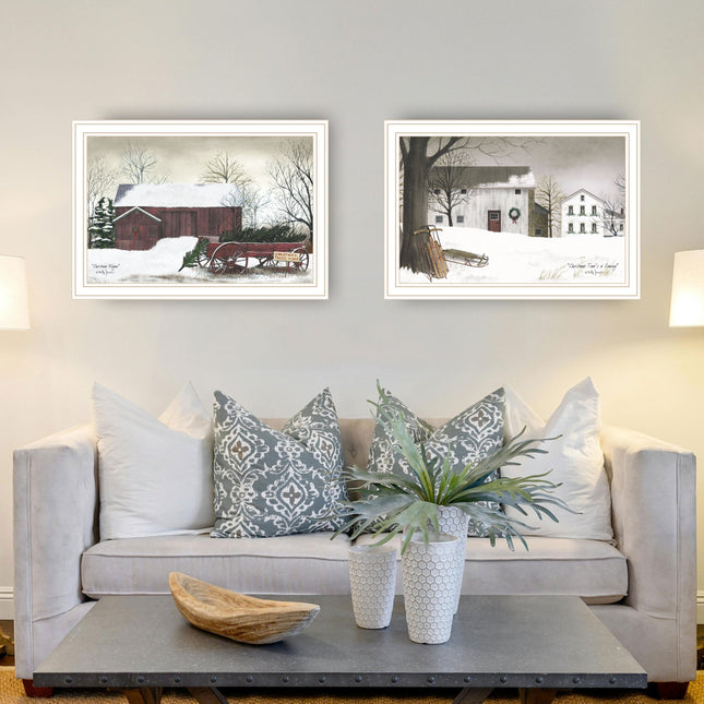 Billy Jacobs 2-Piece Framed Christmas Wall Art Set - Family & Home Dec