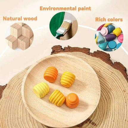 Colorful Wooden Building Blocks Kit for Creative Learning and Logical Development
