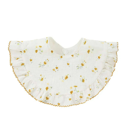 Adorable Floral Lace Baby Bib - Soft Cotton Burp Cloth