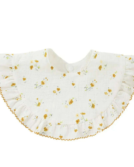 Adorable Floral Lace Baby Bib - Soft Cotton Burp Cloth