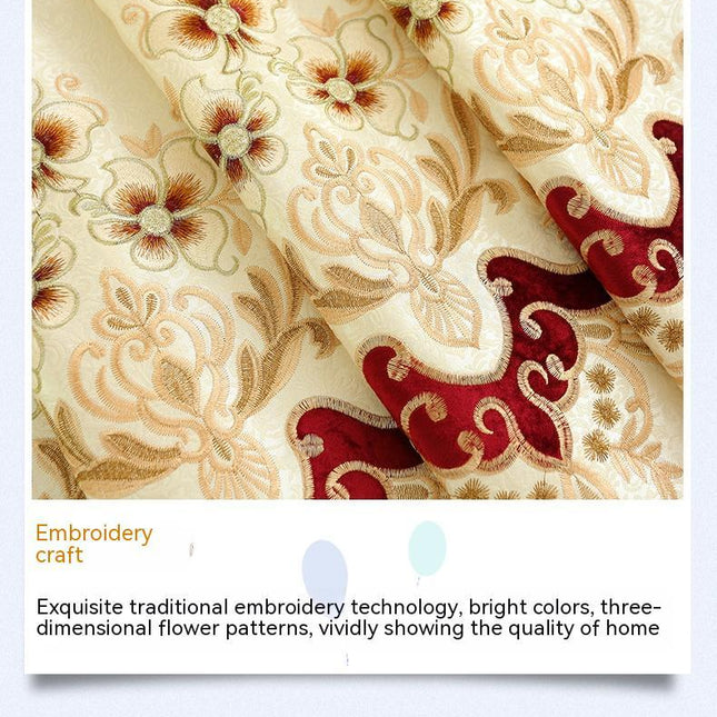 European-style Embroidered Curtain Velvet Embroidery