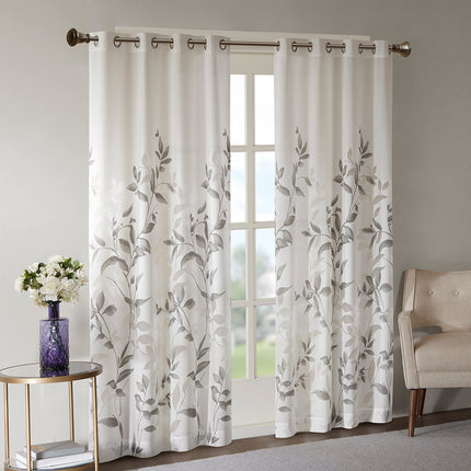 Peekaboo Studio Burnout Printed Curtain Panel - Sheer Fabric, Elegant