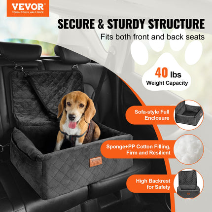 Peekaboo Studio Dog Booster Car Seat - Safety Harness & Adjustable Str