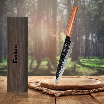 German EN1.4116 Steel Kiritsuke Santoku Knife — 9 Inch Chef with Sheath