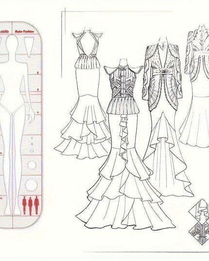 Fashion Sketching Acrylic Ruler and Design Template for Tailoring Excellence
