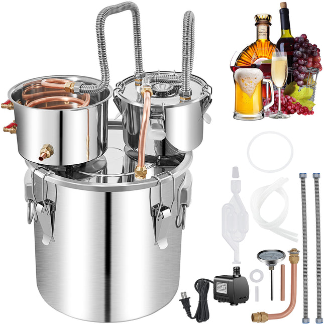 VEVOR 13.2Gal Stainless Steel Alcohol Still with Built-in Thermometer