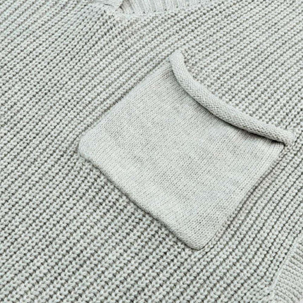 Elegant Knit V Neck Sweater and Flowing Trousers Ensemble