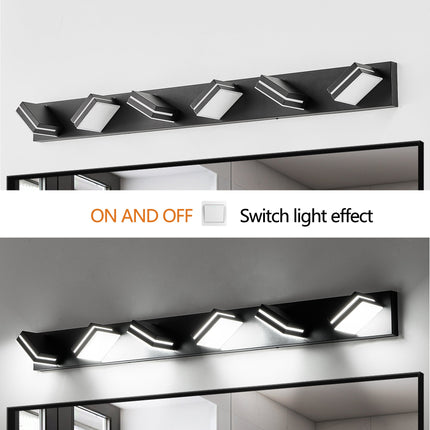 Room & Decor Modern Black LED Vanity Light, 6 Lights, Energy Efficient