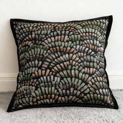 Retro Green Pillowcase That Combines Mid-century Modern Luxury With A