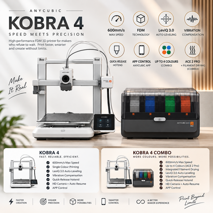 3D Printer — 600mm/s, FDM, Up to 4-Colour Printing