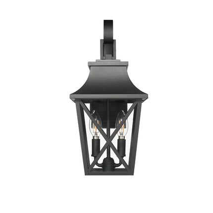 Room & Decor Black Outdoor Wall Lantern, Waterproof 2-Light Fixture