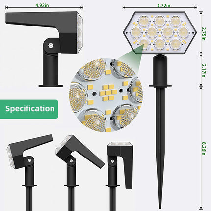 Peekaboo Studio Solar Spotlight - 92 LED, IP67 Waterproof, Bright Illu