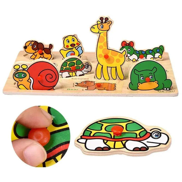 Wooden Toddler Puzzle Set - Interactive Montessori Learning Kit