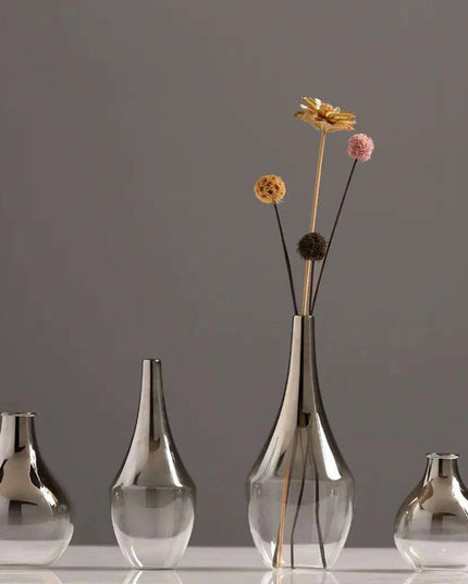 Sophisticated Ash Ombre Glass Vase - Chic Decorative Accent for Any Space