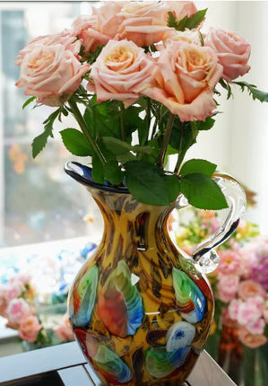 Leopard Print Glass Vase Ornament Handmade In Florence Neo Chinese Style