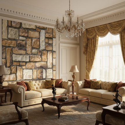 Self Adhesive Masonry Rock Texture 3D Wallpaper Living Room