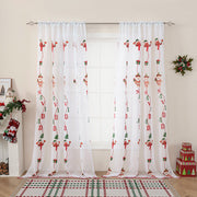 Peekaboo Studio Christmas Curtain with Tree Embroidery, Festive Design