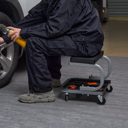 VEVOR Garage Stool - 250 LBS Capacity, Under Car Tool Tray, Adjustable