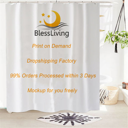 Custom Digital Print Polyester Shower Curtain | 5 Sizes