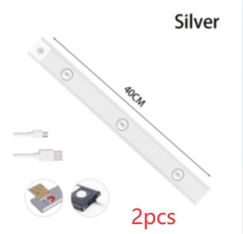 USB LED Night Light With Motion Sensor Ultra Thin Wireless Cabinet Wardrobe