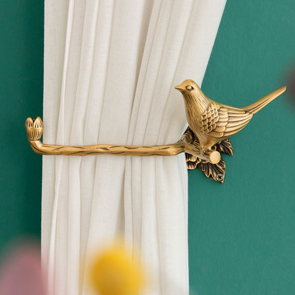 Copper Bird Curtain Tieback Hook | Left or Right