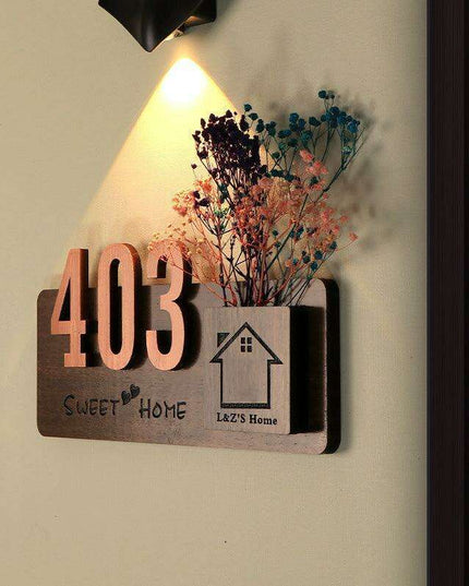Custom Vintage Wooden Door Number - Retro Homestay Elegance