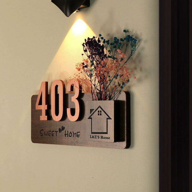 Custom Vintage Wooden Door Number - Retro Homestay Elegance